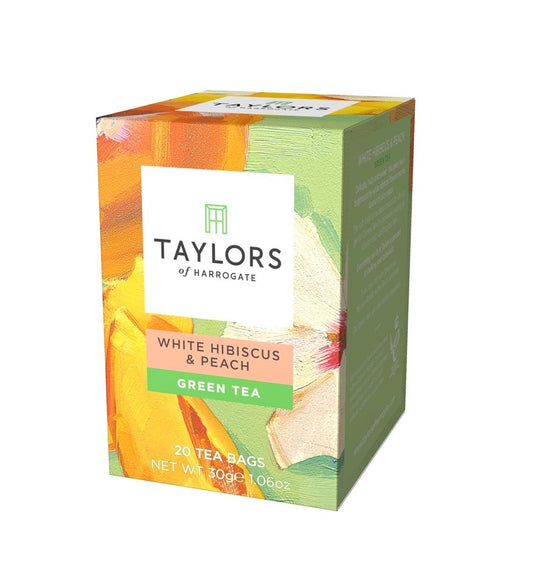 Taylors of Harrogate - White Hibiscus & Peach Green Tea - 20 Wrapped Tea Bags