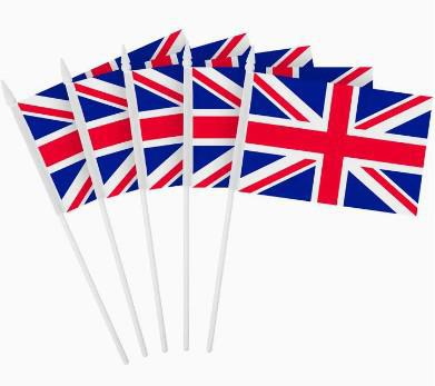 G128 - Handheld United Kingdom UK Stick Flag, 4x6 in