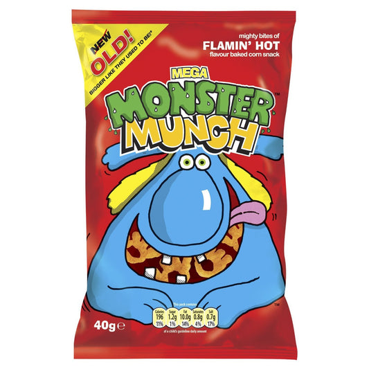 Walkers Crisps - Monster Munch Flamin' Hot, 40g