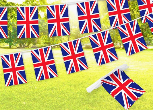 G128 - United Kingdom Flag Bunting, 8.2 X 5.5 Inch, Full String 33 Feet