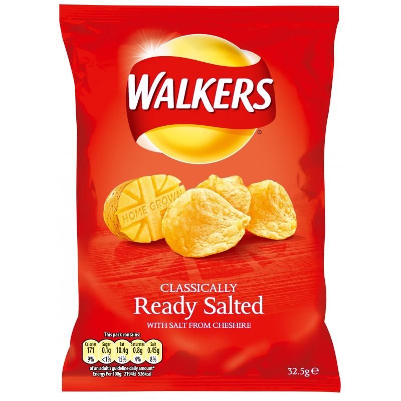 Walkers Crisps - Ready Salted, 32.5g