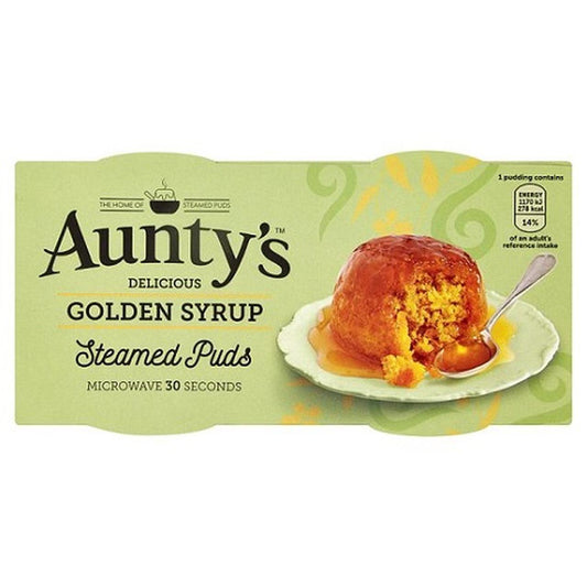 Aunty's Golden Syrup Steamed Puds, 2pk