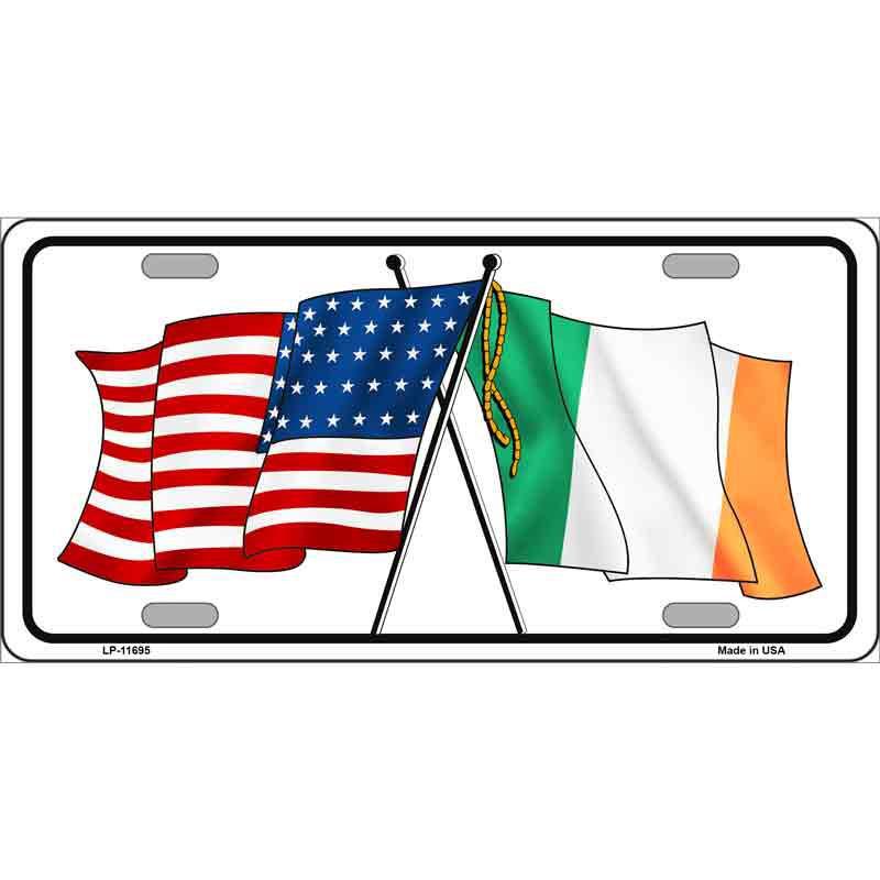 Ireland USA Crossed Flag Novelty License Plate