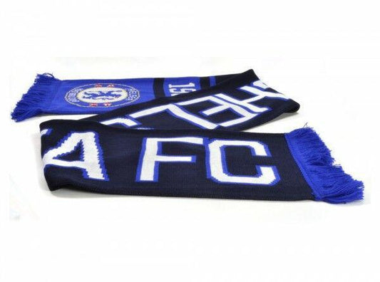 Chelsea FC Official Football Jaquard Nero Design Scarf