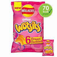 Walkers Crisps - Wotsits Prawn Cocktail 6 Pack, 6 x 13.5g