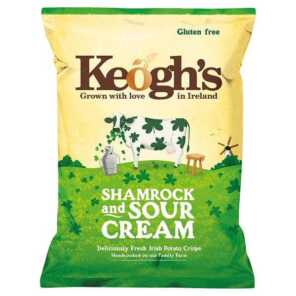 Keogh’s Shamrock & Sour Cream Crisps 40g