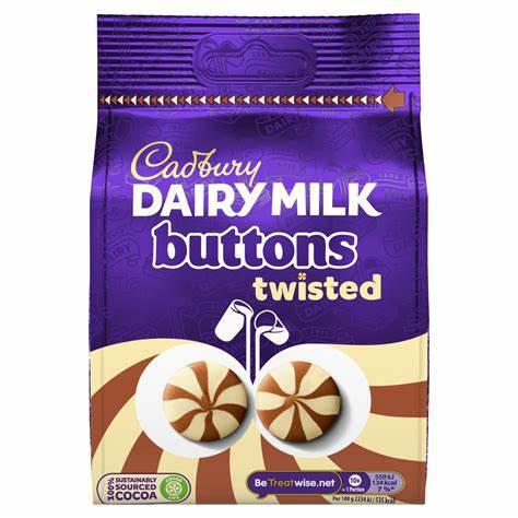 Cadbury - Dairy Milk Twisted Milk and White Buttons 105g