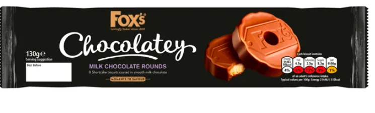 Fox's Chocolatey Rounds Slated Caramel 130g