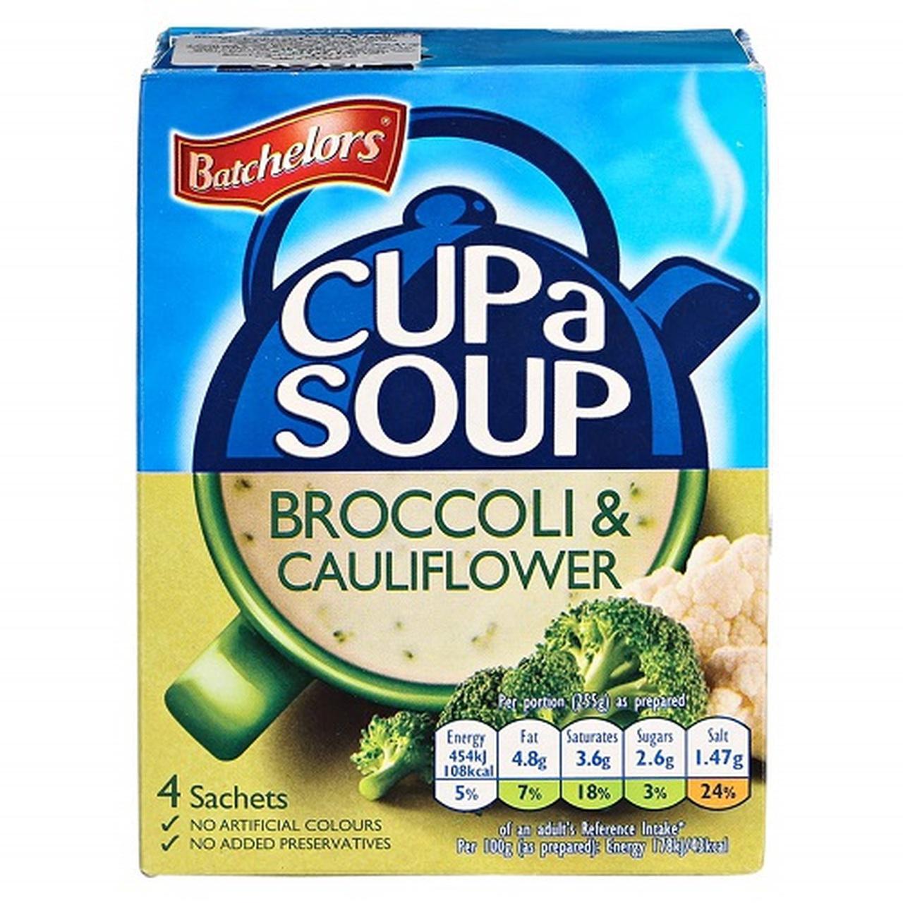 Batchelors Cup-A-Soup Cauliflower & Broccoli, 4pk