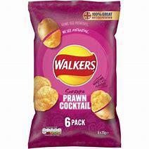 Walkers Crisps - Prawn Cocktail, 6pk x 25g