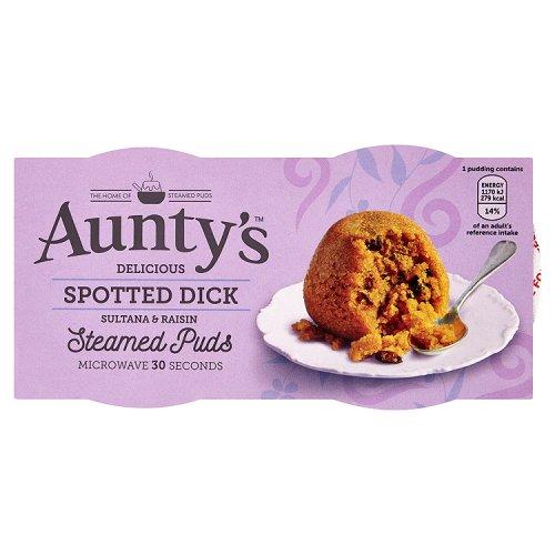 Aunty's Spotted Dick Steamed Puds, 2pk